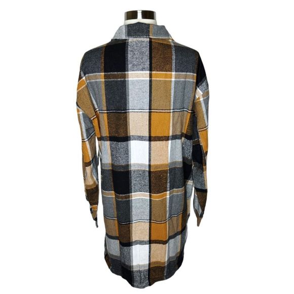 Taxi Premium Flannel Plaid Button Down Shirt Dress - Size XL - Picture 3 of 4
